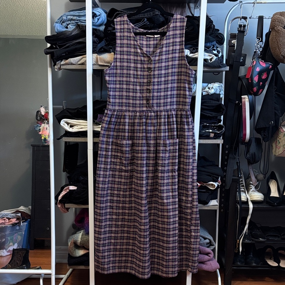 Woolrich 100% Cotton Plaid Sleeveless Dress